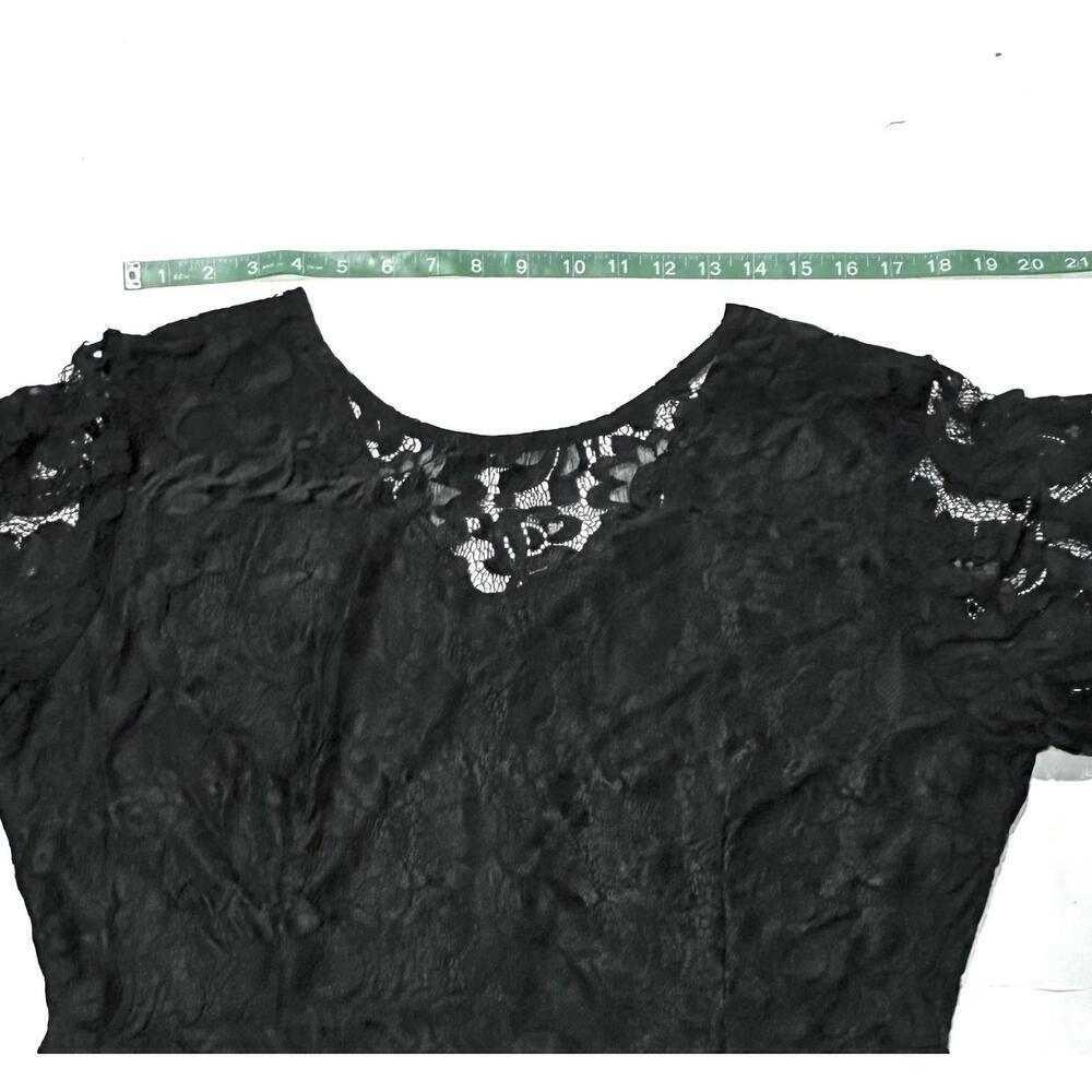 MSLG Black Lace Wedding Guest Dress Short V-Back Zipper Closure Women's XXL -NEW - Picture 7 of 9